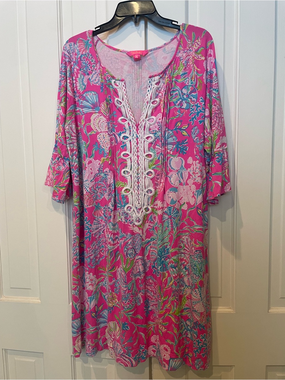 Lilly Pulitzer Krysta dress Hot Pink Multicolor Floral Midi Dress